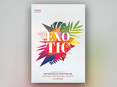Exotic Flyer bright colorful design download download psd exotic exotical flyer graphic design graphicriver modern photoshop poster psd summer summertime template vivid