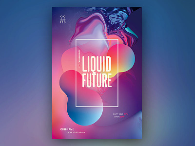Liquid Future Flyer abstract design download flyer future futuristic graphic design graphicriver photoshop poster psd template