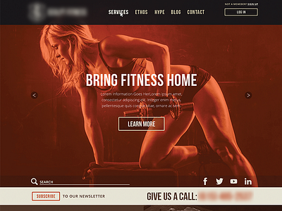 Fitness Site - Initial Concept WIP background fitness girl landing navbar navigation responsive retro site typography website