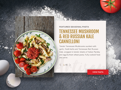 Pasta Product Slider card carousel design flat material pasta product slider ui ux web website