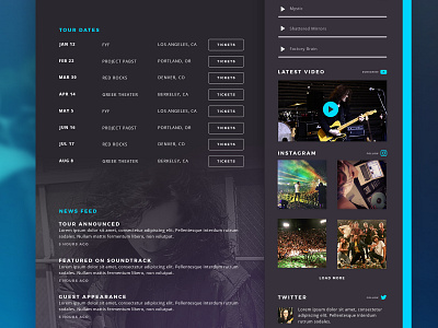 Music Artist Website by Thomas Brown on Dribbble