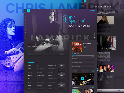 Music Artist Website artist band design gradient guitar landing logo music type ui ux website