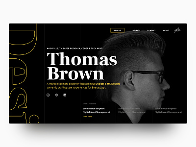 UX Portfolio Site 👨🏼‍💻 black and white clean design grid interface landing minimal typography ui ux web web design website