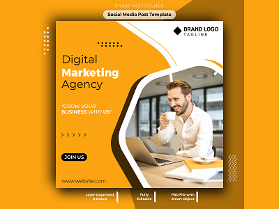 Digital marketing agency Instagram post design PSD file download banner ad banner design design digital marketing agency banner facebook ad facebook cover graphic design instagram instagram post design post