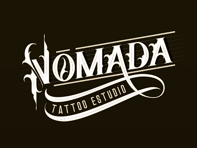 Nómada Tattoo Estudio lettering logo. ink lettering logo logotype tattoo typography victorian