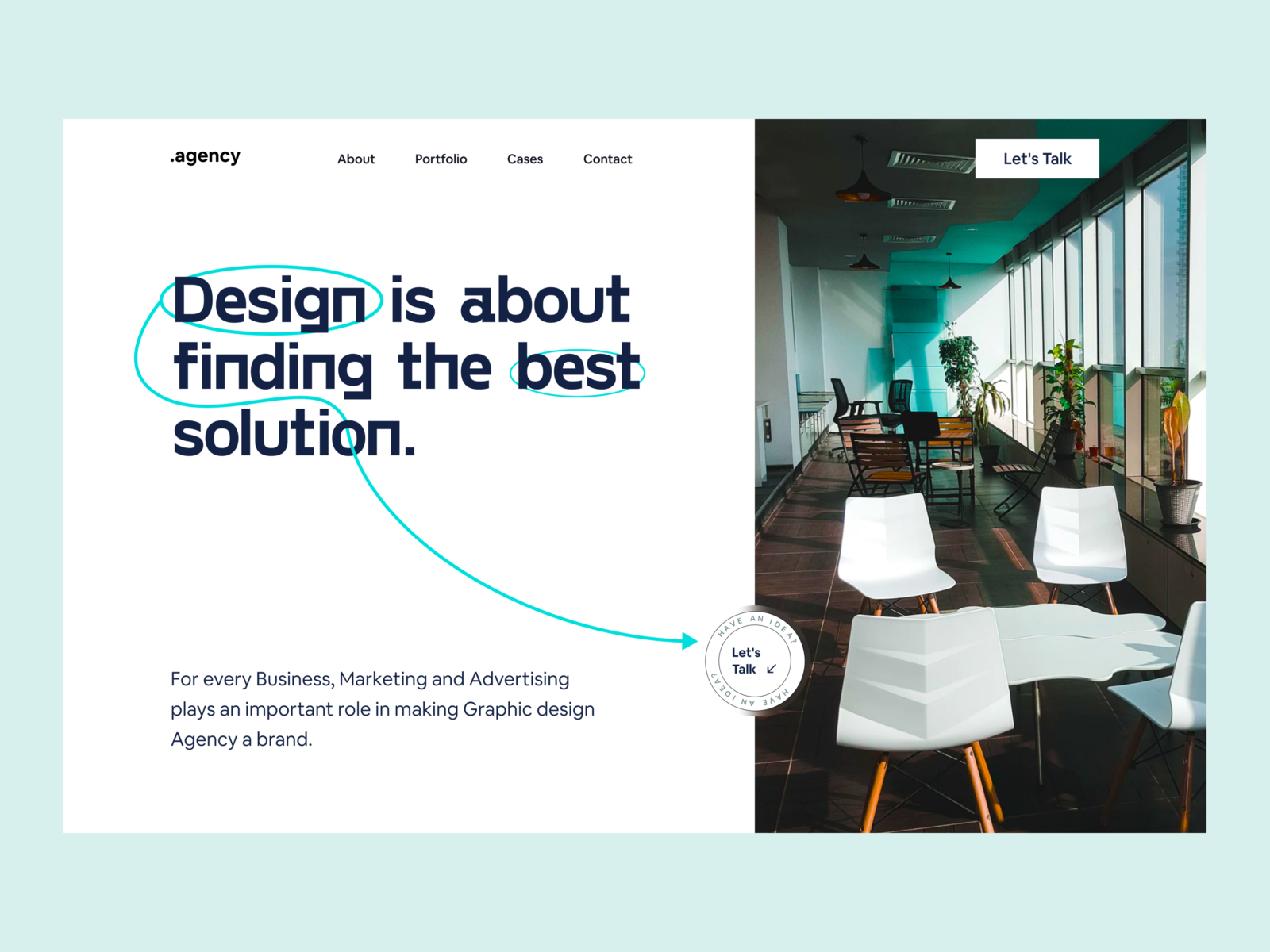 Design Agency Header Exploration by Wahab ™ for Resimpl UI/UX