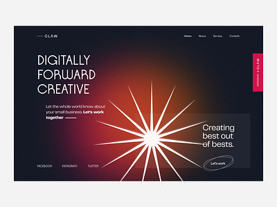 Creative Agency Website claw claw design claw interactive claw studio creative agency design design agency digital digital agency digital illustration header header exploration inspiration landing page typography ui ux website