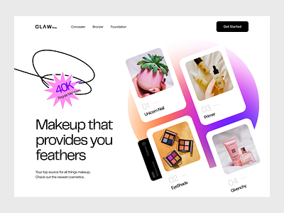 Makeup Products by Claw Shop app beauty product claw studio design ecommerce inspiration makeup mobile app shop shopify shopping shopping app shopping cart ui ux