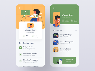 Student Profiles app course app craftwork design flat illustration illustration inspiration ios learning app mobile app profile profile cover profile design student app ui ui elements ui8 ux vector wstyle