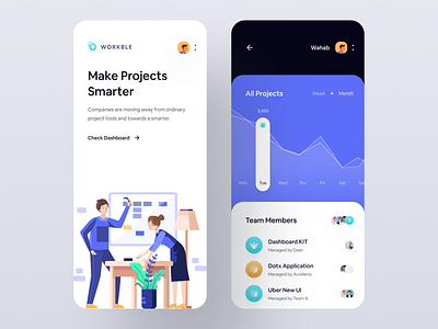 Digital Project Intelligence App app avatars banking cards design flat icon iconspace illustration inspiration mobile app sebo task manager ui ui8 ux workplace workspace workspaces wstyle