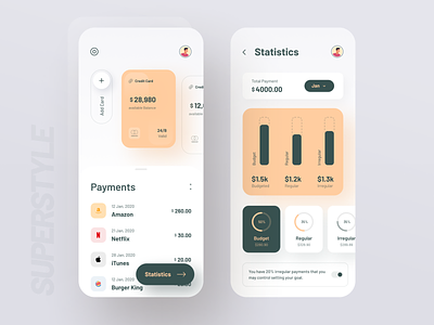 SuperStyle : Wallet 1.0 app bold business design designer finance app financial fintech graph illustraion inspiration ios mobile app superstyle superui typography ui ux wallet wstyle