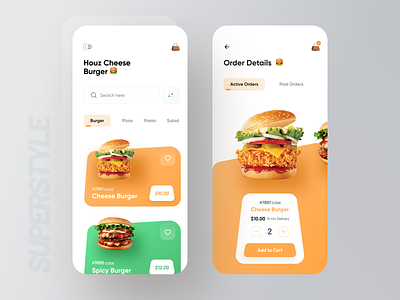 SuperStyle : Food Delivery App 🍔 app bold colorful delivery design emoji font food food illustration grocery app image inspiration ios mobile app order app typography ui ux wstyle