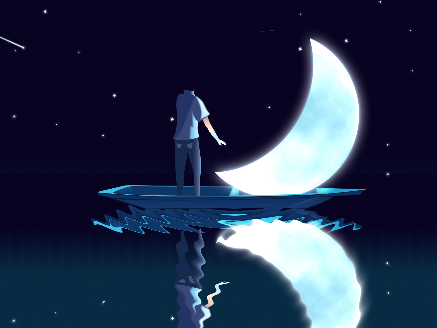 Do You Want The Moon? By 老人与氵 On Dribbble