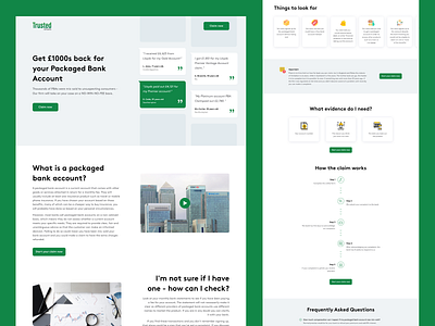 Trusted Refunds account banks claims design dribbble landing page ui ui ux uidesign