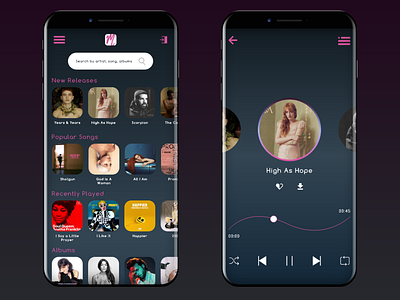 Music App Ui app design mobileapps ui uidesign