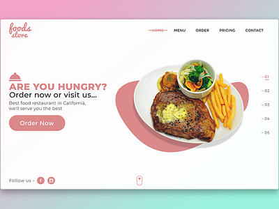 Food Restaurant Website User Interface branding design food restaraunt ui uidesign web webapplication webdeisgn webfood