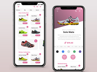 "Shoes App" UI Design