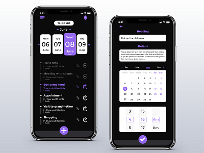 Black Theme of "Do-To List" App app black white blacktheme ios iphone mobileapps to do list ui ui ux uidesign uiuxdesign