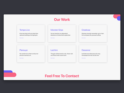 "Our Work" Web Design agency branding design dribbble features page illustration landing page portfolio typography ui ux uidesign uiuxdesign ux web webdeisgn webdesign work