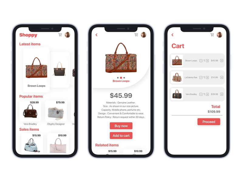 Women's Bag Mobile App For by Afaq on Dribbble