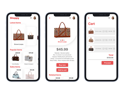 Women's Bag Mobile App For E-commerce