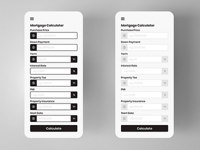 Mortgage Calculator Design calculator calculator app dailyui design dribbble iphone mobileapps mortgage calculator ui ui ux uidesign uiuxdesign ux