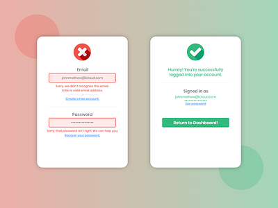 Flash Notification (Error & Successful) dailyui design dribbble error error message landing page notification success success message ui ui ux uidesign uiuxdesign web