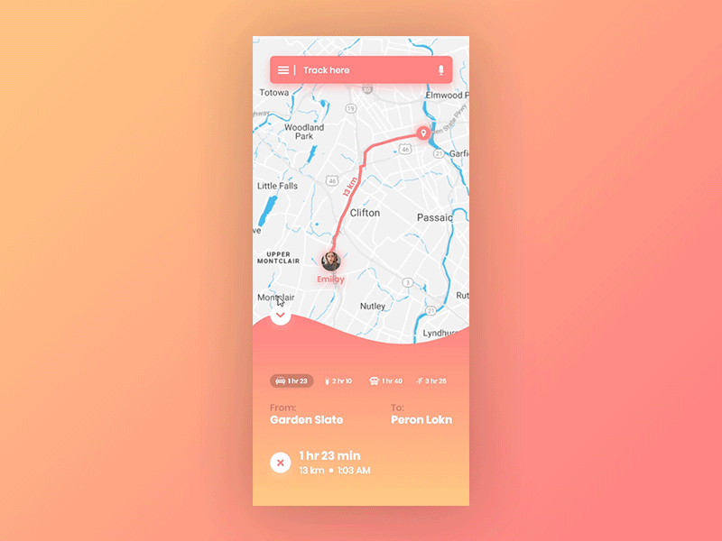 Location Tracker App animation app design dribbble finder ios iphone location app location finder mobileapps tracking tracking app ui ui ux uidesign uiuxdesign ux