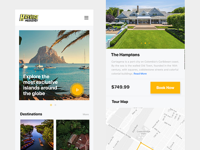 Travel Destination Booking App Design