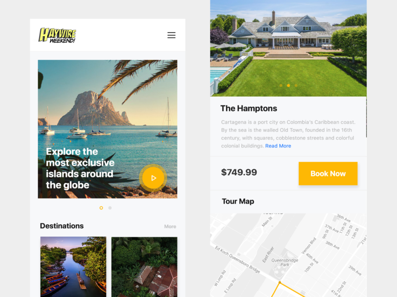 Travel Destination Booking App Design
