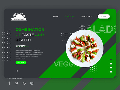 Concept Design For Hotels and Restaurant Website.