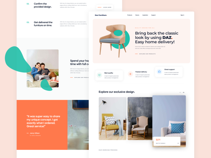 Concept UI/UX Design for Furniture Shop Landing Page animation app brand branding design flat icon illustration lettering logo minimal mobile type typography ui uidesign ux vector web website