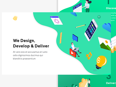 Re-design Concept For Web Design & Development Agency | Sunweb animation branding design flat illustration lettering logo minimal mobile typography ui ux vector web website