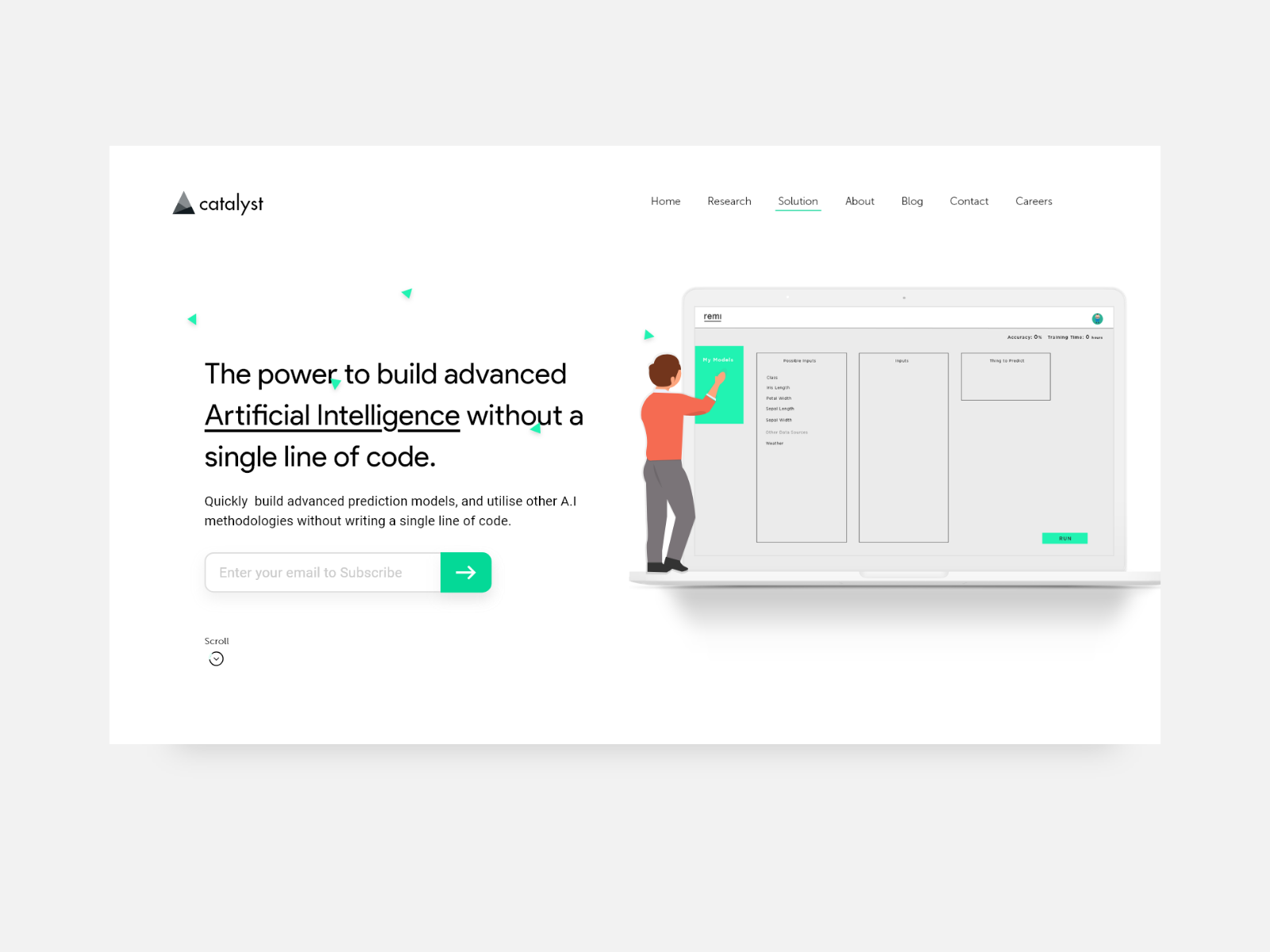 Minimal Web Design for AI Powered Saas Product by Sunweb on Dribbble