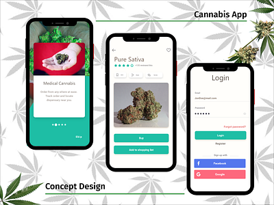 Concept App Design for Medical Cannabis Dispensary animation app brand branding design flat icon illustration lettering logo minimal mobile type typography ui ux vector web website