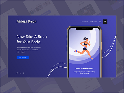 UI/UX Design Concept for Fitness Apps Webpage animation app brand branding design flat icon illustration lettering logo minimal mobile type typography ui ux vector web website