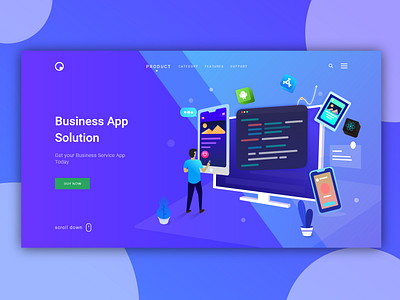 Business App Service Page Illustration Design