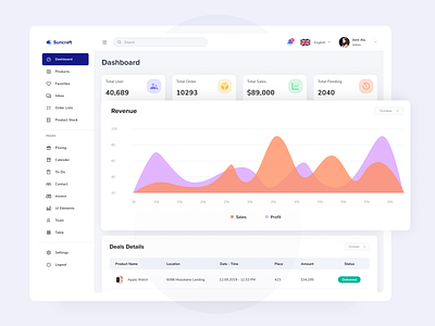 Admin Dashboard Design Concept