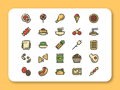 Food Icon Set fastfood food icon iconpack iconset illustration snack