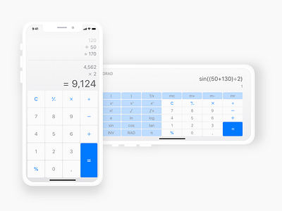 Calculator light mode app app design calculator calculator app challenge dailyui dailyuichallenge design gradient ios landscape orientation mobile portrait orientation sketch ui ux