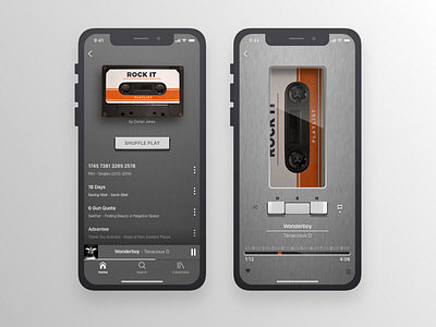 Retro Music Player | Walkman app app design cassette challenge dailyui dailyuichallenge design gradient gray ios metal mobile music music player retro sketch skeuomorphism ui ux walkman