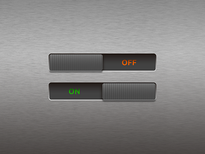 Switches On/Off - skeuomorphism challenge dailyui dailyuichallenge design gradient metal off on simple sketch skeuomorphism switch ui ux