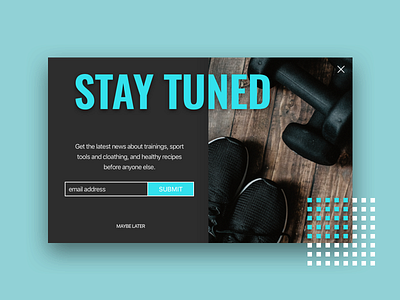 Pop Up - Newsletter Suscription challenge dailyui dailyuichallenge dark design minimal sketch sport ui ux web