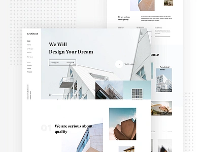 Architect agency landing page architectural design creative landing page design debutshot home web design landing page design minimal design modern popular shot trendy clean minimal design ui ui ux uiux web design web mobile design