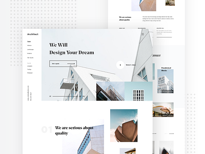 Architect agency landing page architectural design creative landing page design debutshot home web design landing page design minimal design modern popular shot trendy clean minimal design ui ui ux uiux web design web mobile design