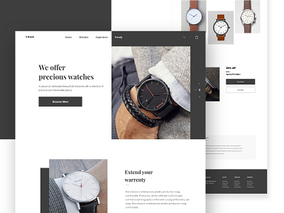 X Watch landing page design concept