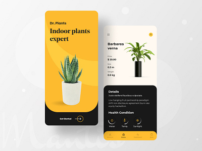 Dr. Plant Mobile App app app design indoor plant interior decor interior design ios ios app design mobile app mobile design mobile ui mobile ux plant plant care planting tree typography