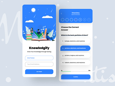 "Knowledgify" Learning App best design course design e learning educational app illustration ios app knowledge learning learning app minimal mobile mobile application typography ui uiux