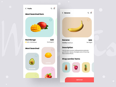 Organic Food App android app app design food food delivery fruit ios minimal mobile organic app organic food typography ui uiux