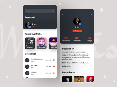 Music Hub App andriod app app design application artist design ios minimal mobile ui modern music music app music hub music player singer social store typography ui ux